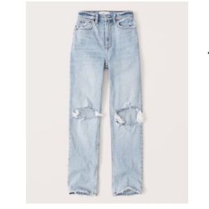 'NWT 90s Ultra High Rise Straight Jeans, LIGHT RIPPED WASH'90s unworn